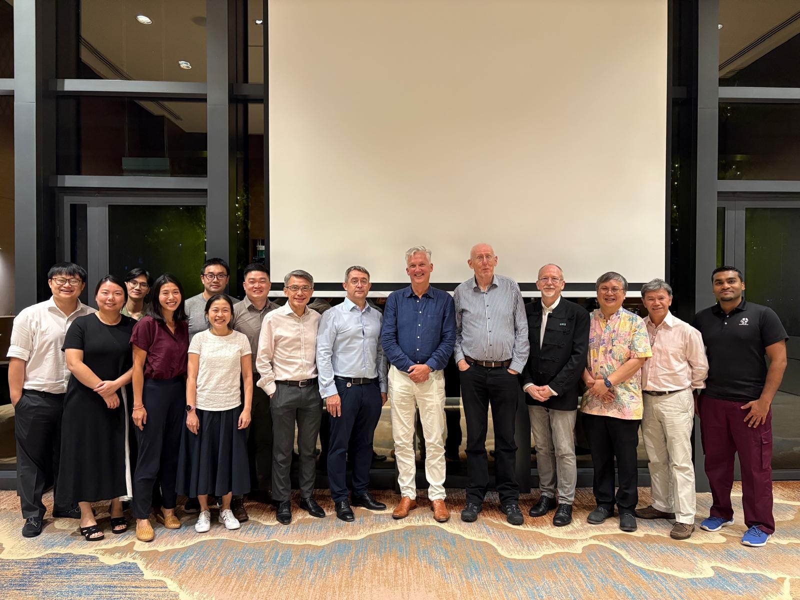 he picture shows Professor Vitaly Sorokin, Mr Conal Austin and Tal Golesworthy with the surgical team at the National University Heart Centre.